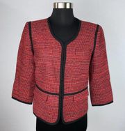 Classiques Entier Red Tweed Career Professional Work Blazer