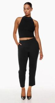 Babaton Aritzia Black Conan Pant Cropped Crepe Trousers Size 6