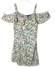 Atmosphere‎ Womens Flared Slip Dress - Cream Floral Cold Shoulder Sz 10 Mini