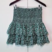 Rebecca Minkoff Amari Floral Smocked Mini Skirt