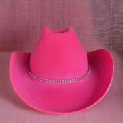 Hot Pink Cowboy Hat With Rhinestone Band