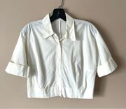 DOLCE & GABBANA | White Button Down Crop Top Blouse Sz 10