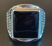 Obsidian S925 sterling silver ring size 8