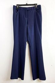 Akris Punto Pants Mikko Straight Leg Boyfriend Pants in Navy Blue Sz US 10 EUC