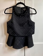 Black Peplum Top XS