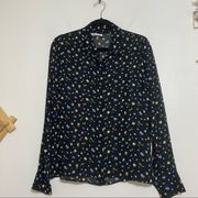 Reformation Floral Button Down Long Sleeve Shirt, M