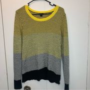 I Heart Ronson Yellow Ombre Sweater Size Large