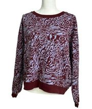 Sz XL 100% Resourced Cotton Oversized Sweatshirt In Tigerized Print