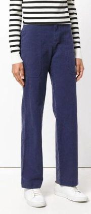 Burberry Elmwood Wide Leg Trousers Bright Indigo