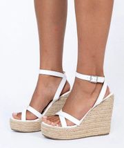 White Wedge Heels