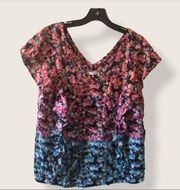 Hinge Nordstrom v-neck floral ruffled top