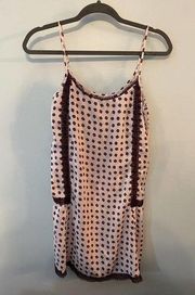 Aerie Nightie Size Small Satin with Lace Trim Pink/Burgundy Spaghetti Straps