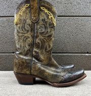 Tony Lama 7.5 B Ladies Vaquero Bark Santa Cowboy Boots Vf6004 Leather Classic