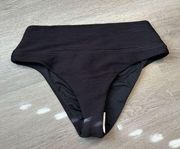 Prana NWT Black Ribbed Swimsuit Bottoms Size Medium