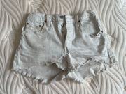 501 White Denim Shorts