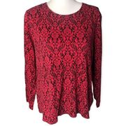 Charter Club Luxury Pima Cotton Paisley Print Long Sleeve T-shirt