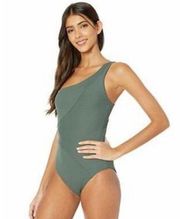 Becca Fine Line One-Shoulder One-Piece Swimsuit RIBBED  SIZE MEDIUM