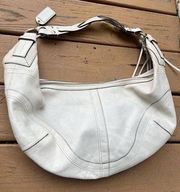 Coach White Leather Hobo Shoulder Bag