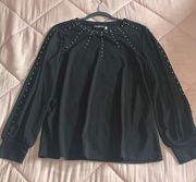 Karl lagerfeld black pearl top