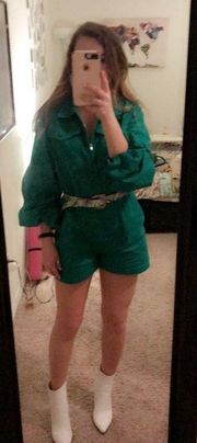 Green Long Sleeve Romper