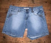 Stetson brass studded distressed size 4 denim shorts