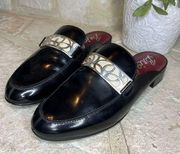 Brighton black leather mules sz 6.5 M