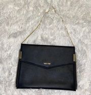 Nine West Envelope Clutch Bag Black/Gold