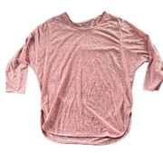 Toad & Co Womens Pink Heathered 3/4 Sleeve Rounded Hem Size Small