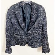 Ann Taylor Black Tweed Professional Blazer