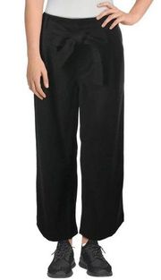 NWT Moon River Women Black High Rise Cropped Wide Leg Pants Size S MR4180