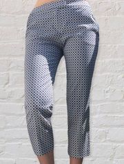 Audrey & Celine Slim Ankle Cropped Chino Pant Geometric Pattern size 8