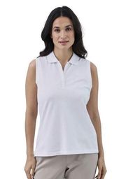 CHAPS Womens Sleeveless Polo Shirt Size XXL White New