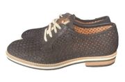 Aquatalia Suede perforated Oxford Shoes Size 6.5