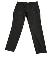 Union Bay Moto Pants Womens Size 15 Black Cargo Tapered Stretch Ankle Zippers