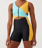 Outdoor Voice SplashKnit 6” Bodysuit Capri/Mango/Black