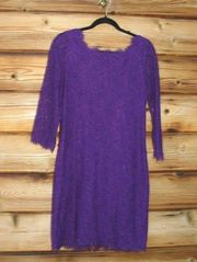 Diane Von Furstenberg Purple Lace Mini Dress Celeb Style