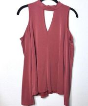 Soprano Cold Shoulder Cut Out Long Sleeve Top Size Large