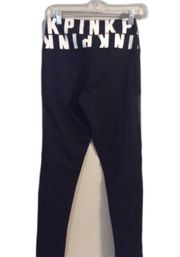 New NWT Victoria's Secret PINK Yoga Pants Black Size Medium M