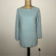 Ruby Road Womens Light Blue Wool Blend Long Flare Sleeve Crew Neck Sweater sz XS