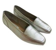 Enzo Angiolini Flats Loafers Shoes Liberty Leather Silver Slip On Shoes Size 6