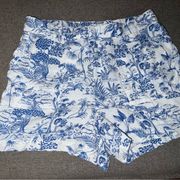 NICOLS MILLER Linen Blend Shorts with Elastic Waist Size XL