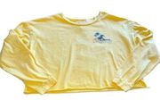 French Pastry Yellow California Dreaming Long Sleeve Cropped T-Shirt