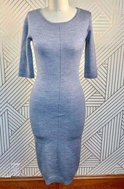 Intermix Merino Wool Bodycon Sweater Dress Gray