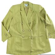 Jessica London Lime Green Linen Blazer Jacket Size 18