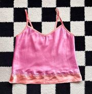 Orange Sherbet Pink Satin Cami