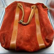 3.1 PHILLIP LIM red suede and brown leather hobo bag