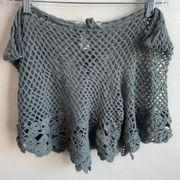 Forever 21 Gray Crocheted Poncho