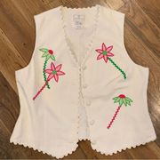 Susan Bristol Vintage 1996 Floral Embroidered Vest Size 14