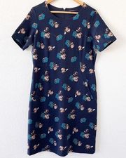 Land’s End Blue Floral Sheath Dress