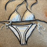 Black and White  Tie Bikini